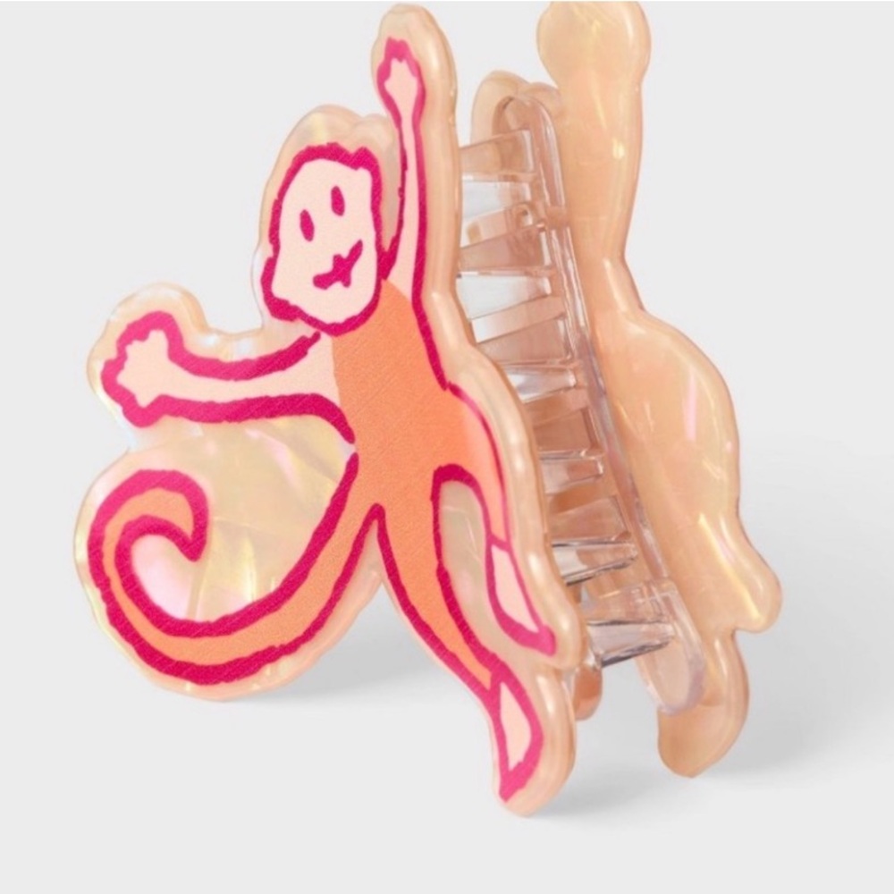 Roller Rabbit x Target Pink and Orange Monkey Hair Clip - Picture 2 of 4